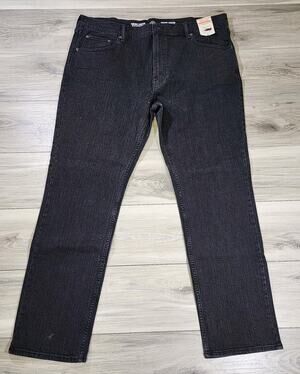 St. John's Bay Jeans Men's 40X32 Black Denim Slim Straight Stretch New